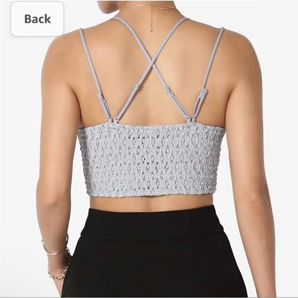 Plus Size Bralette Lace Top with Bra Pads- Burgundy - Picture 2 of 3